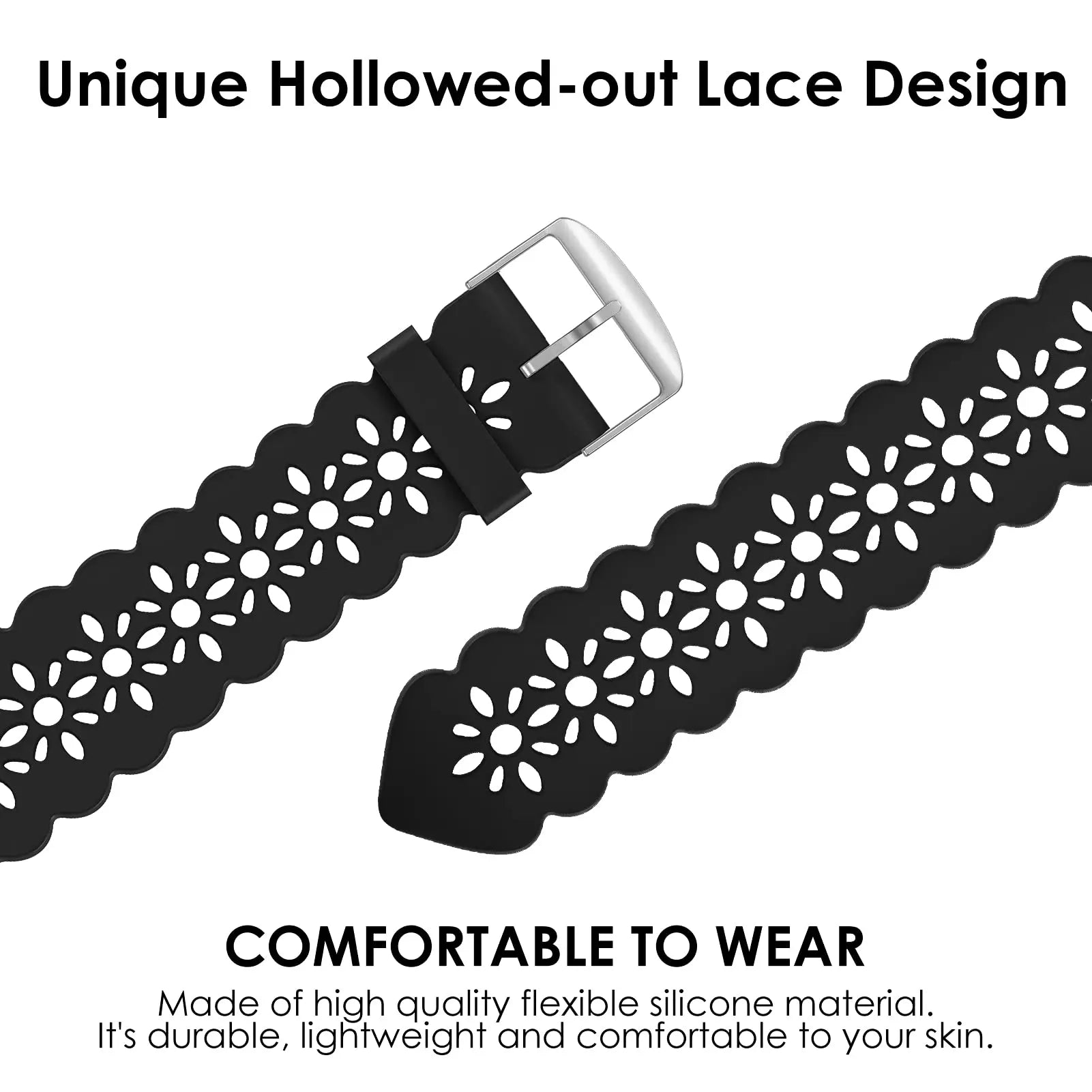 Slim Hollow-Out Lace Silicone Band for Apple Watch