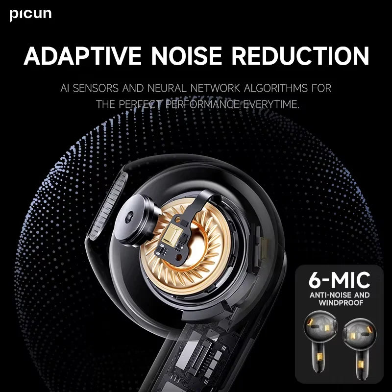 Picun A2 Semi-In-Ear Bluetooth 5.4 Earphones