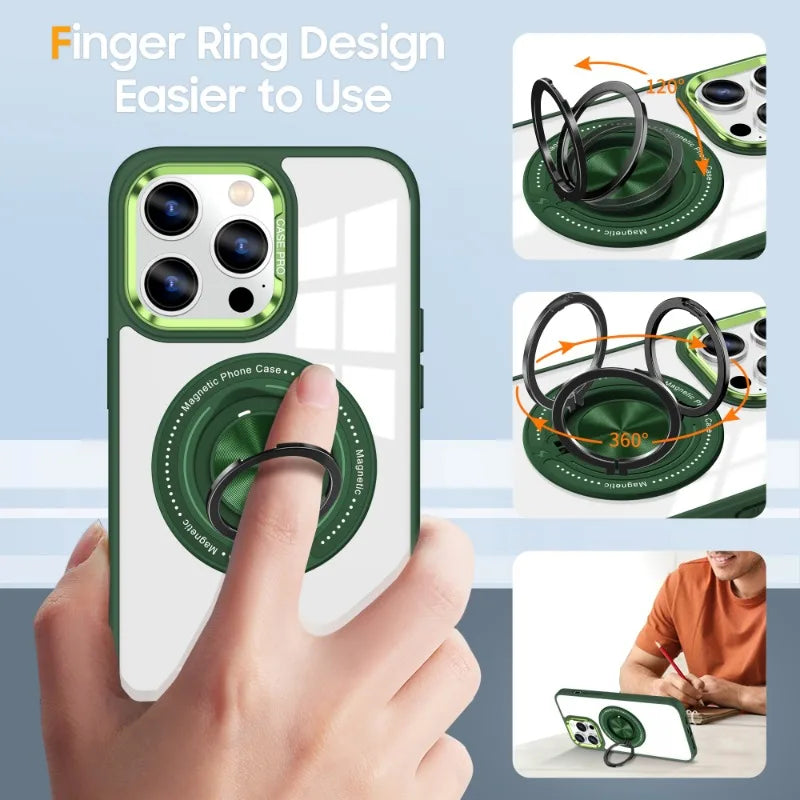 Magnetic Suction Rotating Stand Phone Case for iPhone 15 Series – Flexible Viewing & Superior Protection