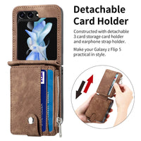 Wallet Phone Case with Removable Card Holder for Samsung Galaxy Z Flip 6