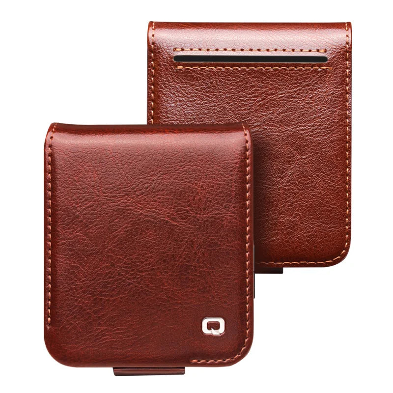 Retro Elegant Genuine Cowhide Leather Flip Case for Samsung Galaxy Z Flip 6