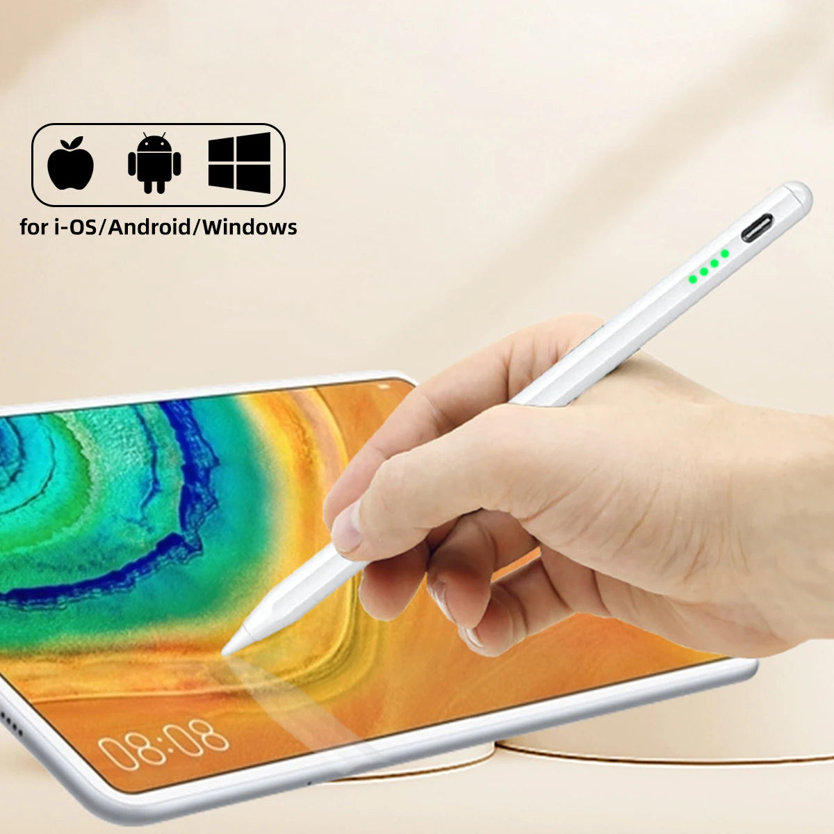 Fonken Universal Capacitive Stylus Pen with Palm Rejection and Fast Charging