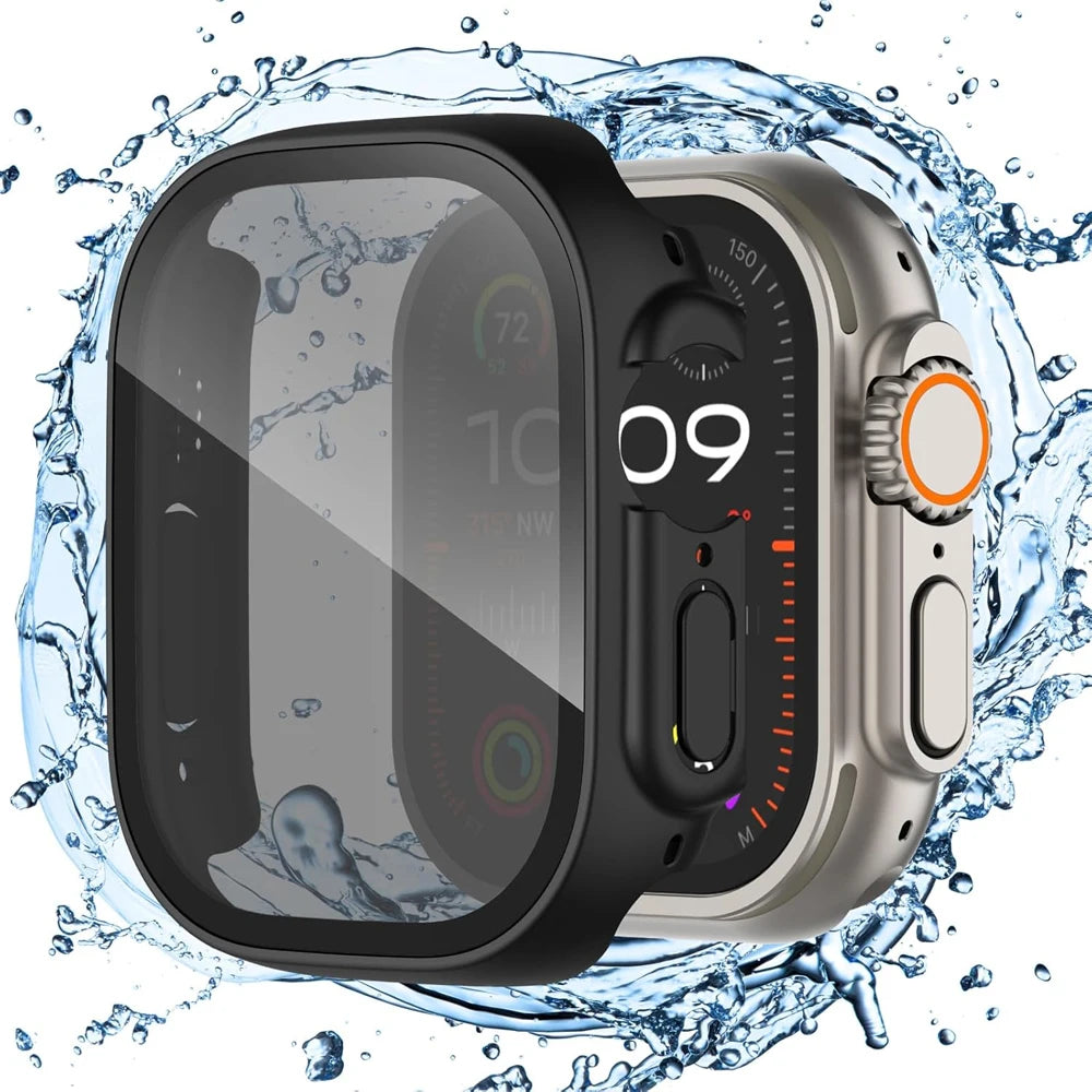 Anti-Spy Tempered Glass Screen Protector + Case for Apple Watch