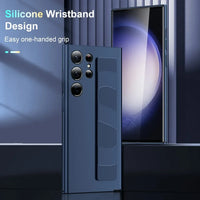 Matte Transparent Silicone Wrist Strap Phone Case for Samsung Galaxy S23 Series