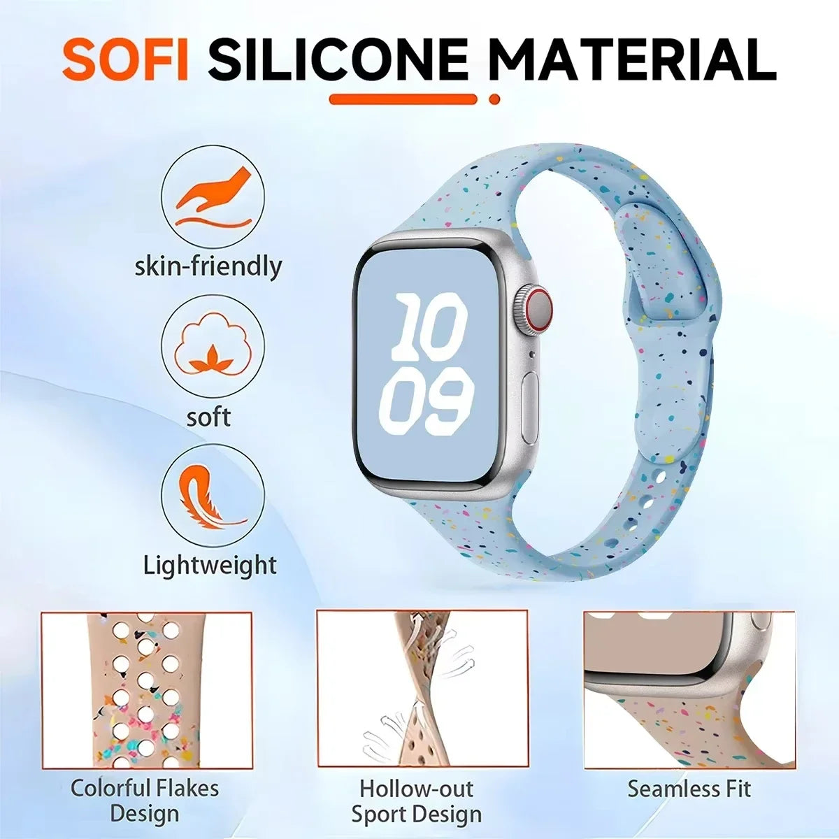 Soft Colorful Silicone Strap for Apple Watch