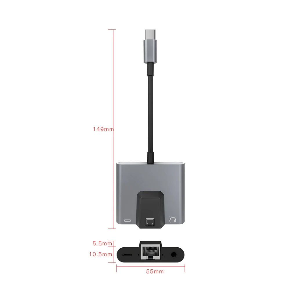 USB Type C to Ethernet LAN Network Adapter