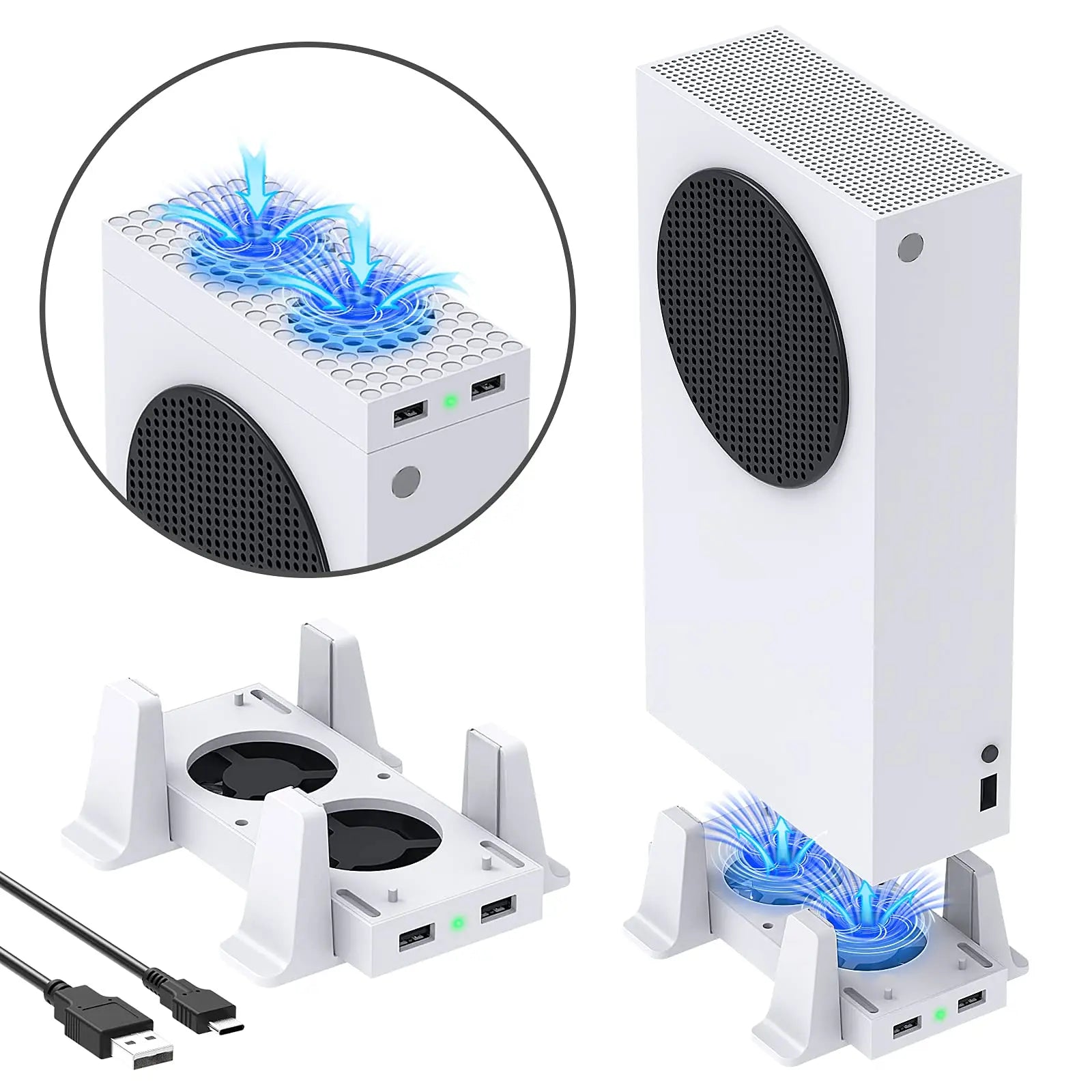 Dual Cooling Fan Dock Station for Xbox Series S