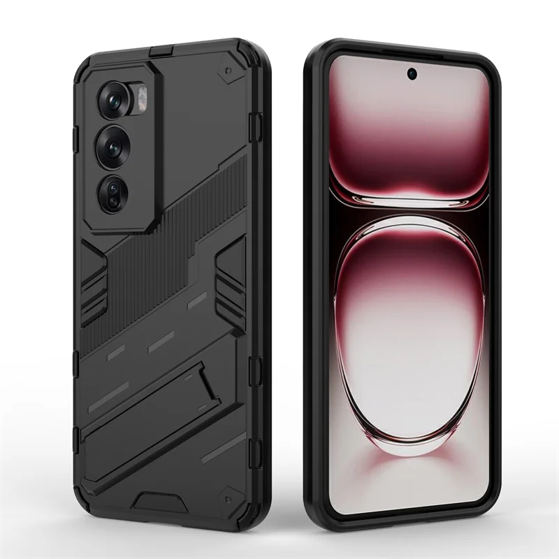 Punk Case with Bracket Hard PC Shockproof Phone Bumper for OPPO Reno12 Series