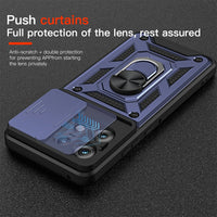 Shockproof Armor Case with Slide Camera Protection and Ring Stand for Motorola Edge 50 Pro 5G