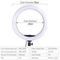 13-Inch RGB LED Ring Light with Remote Control