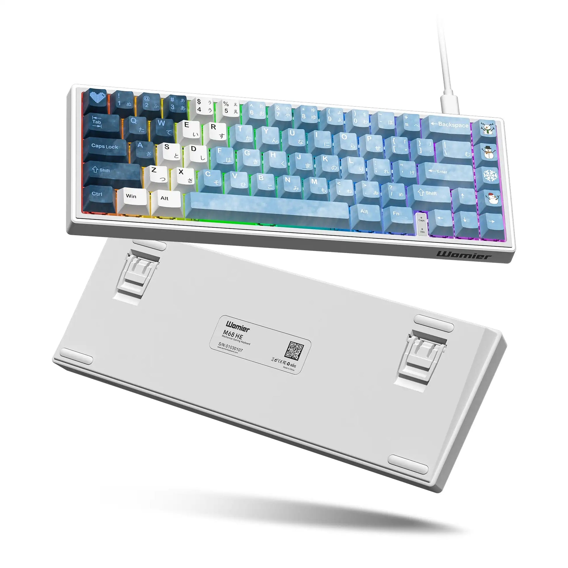 Womier 67 Keys Hall Effect Snow and Ice Rapid Trigger RGB Mechanical Keyboard