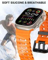 Marine-Grade Silicone Ocean Strap for Apple Watch