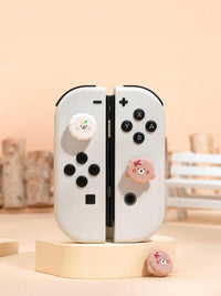 Cute Bichon Frise Thumb Grip Caps for Nintendo Switch