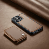 2-in-1 Magnetic Leather Wallet Case with Detachable Card Slots for iPhone 15 Series