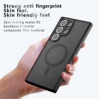 Shockproof Magnetic Frosted Skin Feel Matte PC + TPU Case for Samsung Galaxy S24 Ultra