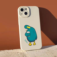 Cartoon Duck Shockproof Silicone Soft Case for iPhone 15 Series