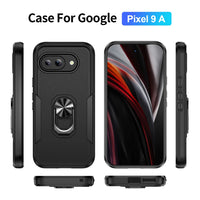 Google Pixel 9A Armor Shockproof Case with Metal Ring Holder