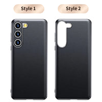 Genuine Leather Plating Shockproof Back Case for Samsung Galaxy S24 Series