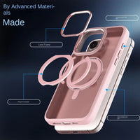 Frosted MagSafe Rotating Bracket Phone Case with Anti-Fall Protection for iPhone 16 Series