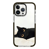 Fashion Cartoon Black Cat Soft TPU Shockproof Case for iPhone 16 Series