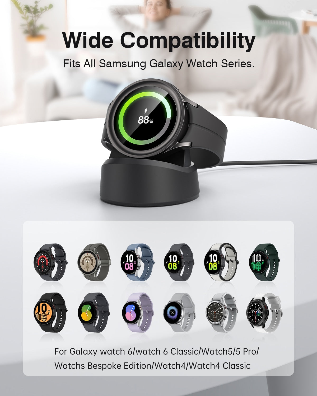 SIKAI Type-C Fast Charging Dock Station for Samsung Galaxy Watch 6/6 Classic