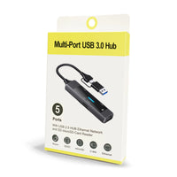 MOSHOU 5-in-1 USB 3.0 Hub with Ethernet Adapter