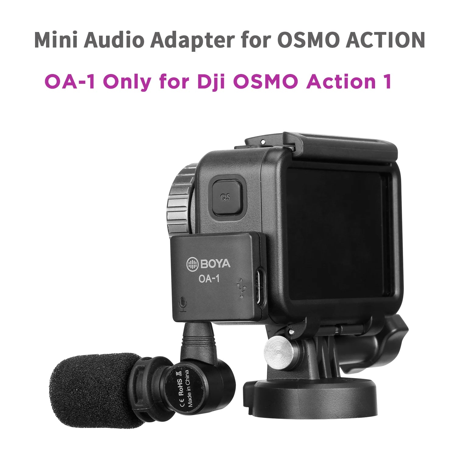 BOYA OA-1 Mini Audio Adapter with 3.5mm TRS Microphone Port & Type-C Charging Port