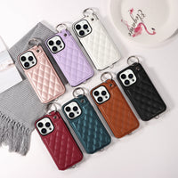 Premium Leather Wallet Case with Ring Holder & Hand Strap for iPhone 15