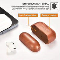 Luxury Retro Genuine Leather Protective Case for AirPods Pro 2
