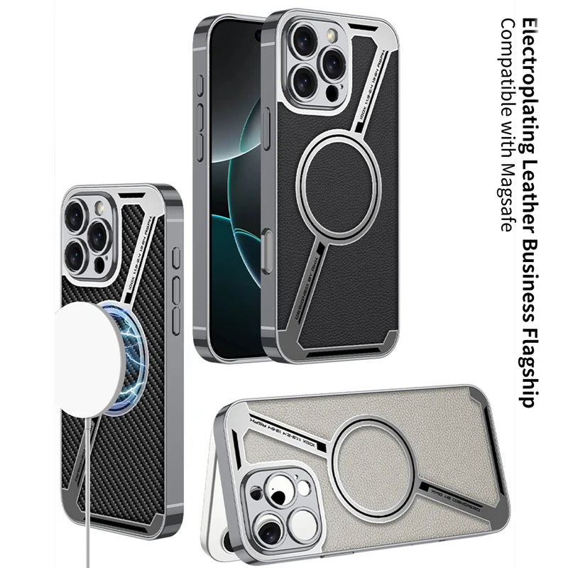 Stylish Magnetic Z Shape Business Case for iPhone 16 Series