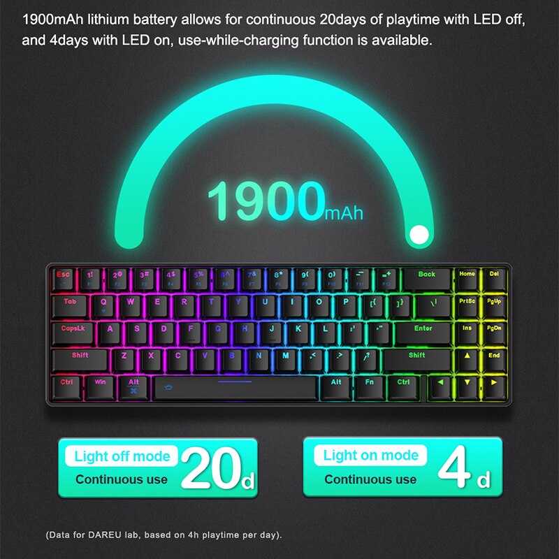 DAREU EK871 RGB Portable Gaming Mechanical Keyboard