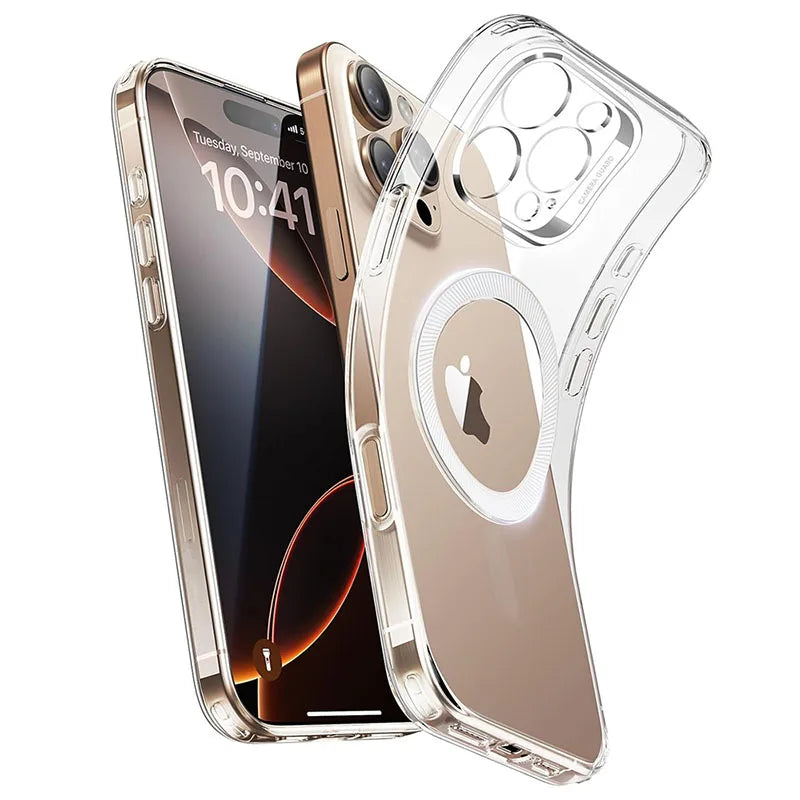 Transparent MagSafe Case with Lens Protector for iPhone 16 Series