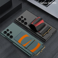 Shockproof Hard Shell Phone Case with Wrist Strap Holder for Samsung Galaxy S23 Series