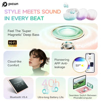 Picun W5 Bluetooth 5.4 Ear Clip Earphones