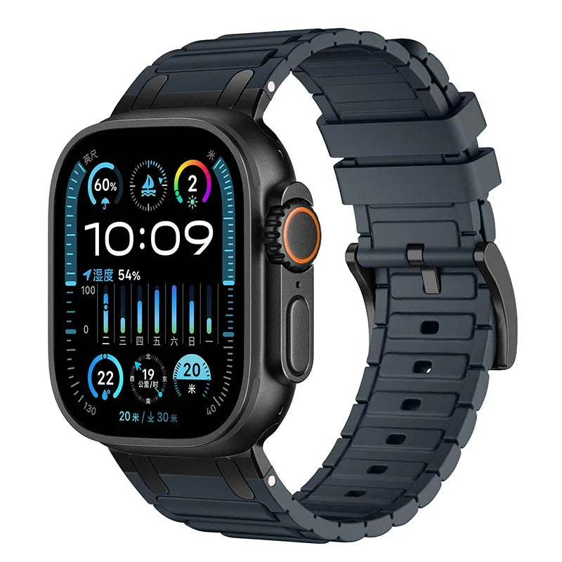 Silicone and Metal Hybrid Strap for Apple Watch Ultra