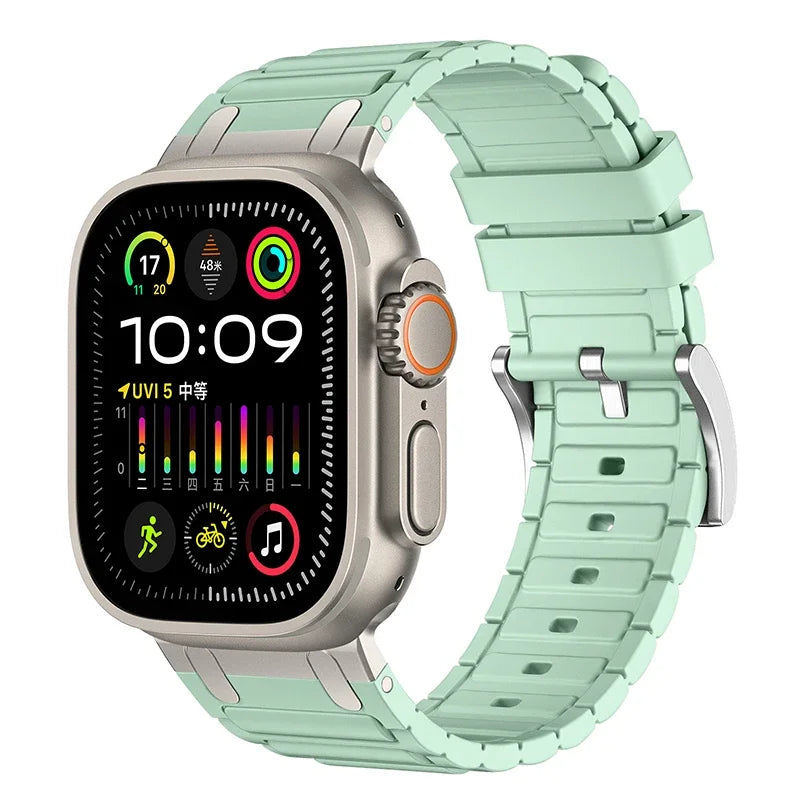 Silicone and Metal Hybrid Strap for Apple Watch Ultra