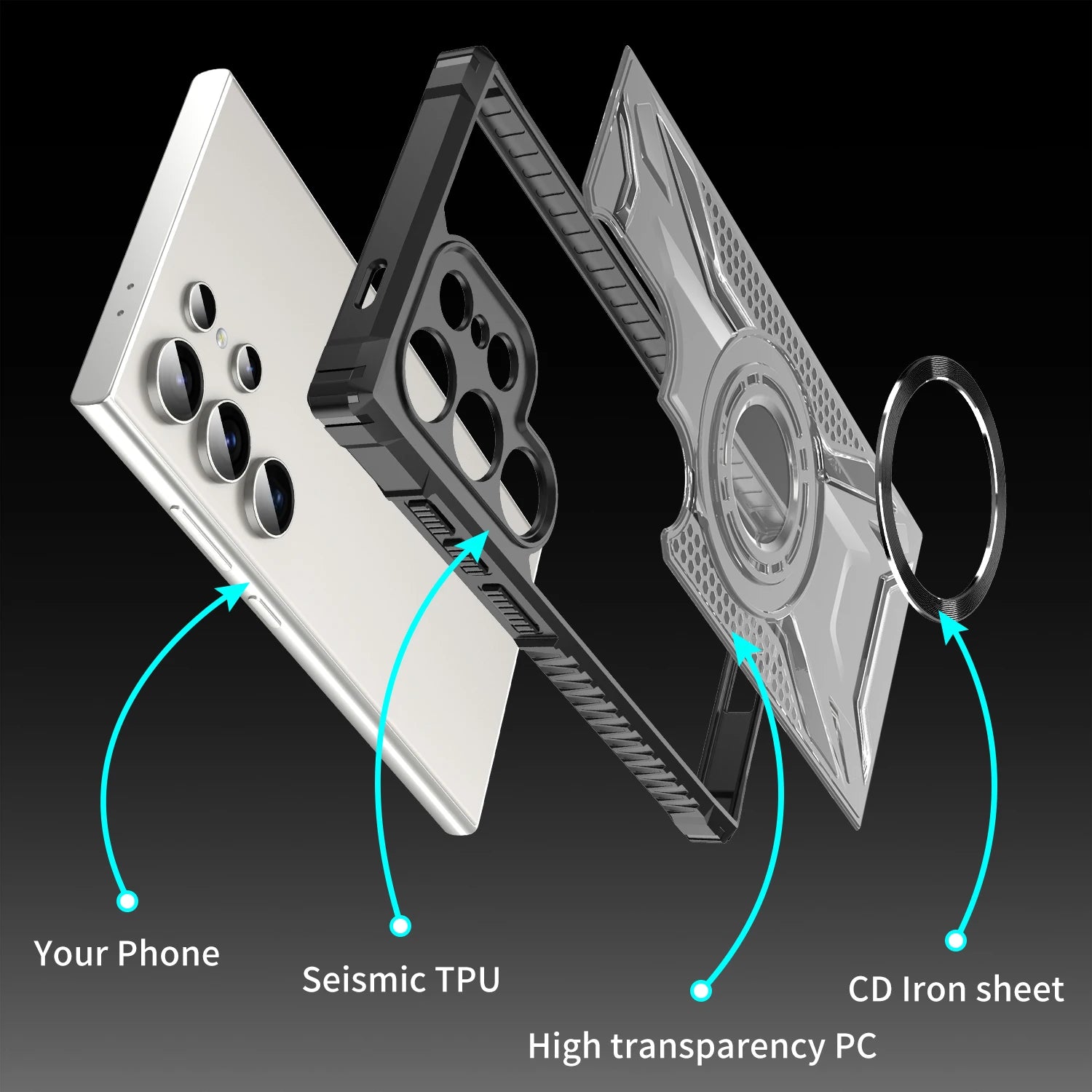 Ultimate Magnetic Wireless Charging Clear Case for Samsung Galaxy S24 Series