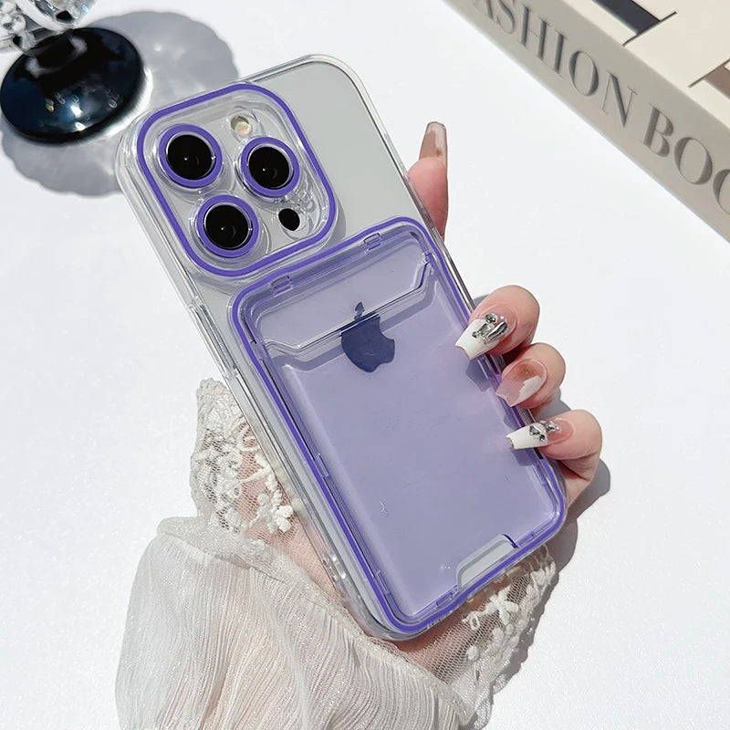 Candy Color Fashion Card Wallet Case for iPhone 15 Series