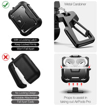 Rugged Full-Body Protective case with Secure Lock Keychain for Apple AirPods Pro