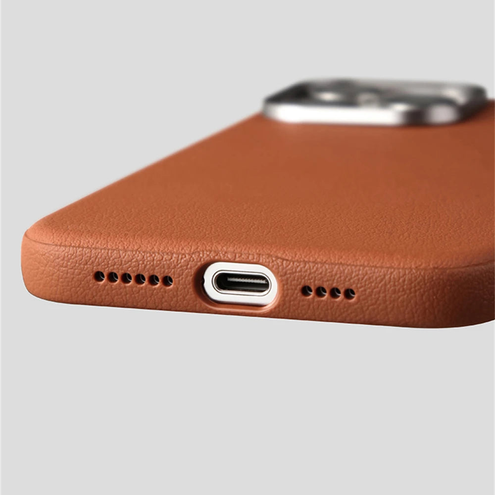 Luxury Business PU Leather MagSafe Case for iPhone 16 Series