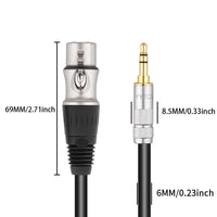 YYTCG XLR 3-Pin Male to 3.5mm Stereo Plug Shielded Microphone Cable