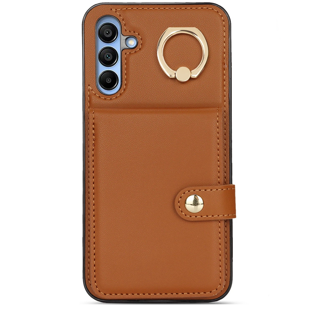 Vertical Wallet Leather Case with Card Slot and Ring Holder for Samsung Galaxy S23 Series