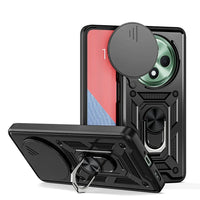 Shockproof Camera Protection Case with Slide-Push Ring Stand for OPPO Reno12 F