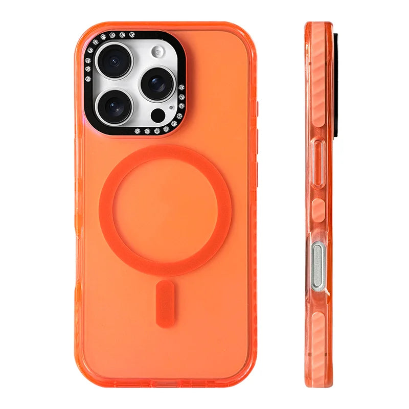 Protective MagSafe Case with Luxury Diamond Lens Cover for iPhone 16 Series