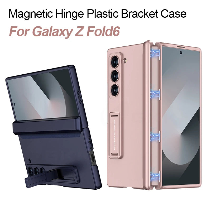 Samsung Galaxy Z Fold 6 Shockproof Magnetic Case with Hinge Stand