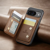 Google Pixel 9 2-in-1 Magnetic Leather Wallet Case with RFID & Card Slots