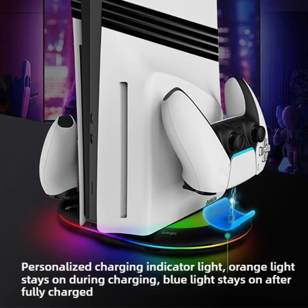 PlayStation 5 Pro RGB Vertical Stand with Controller Charger