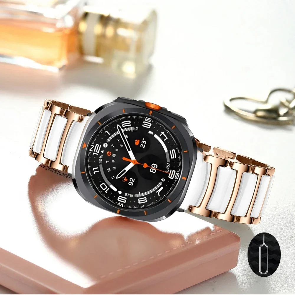 Luxury Ceramic Metal Strap for Samsung Galaxy Watch Ultra