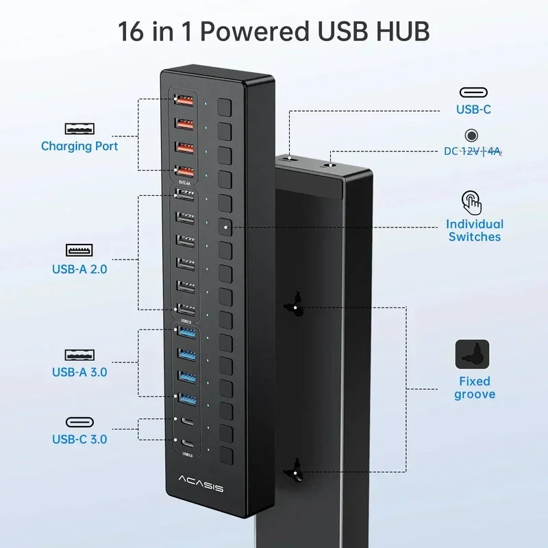 Acasis 16-Port USB-C Splitter and Hub