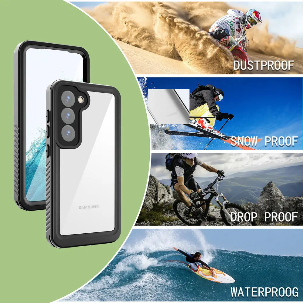 360 Full Protective Screen Armor Crystal Pouch Waterproof Case for Samsung Galaxy S23 Series